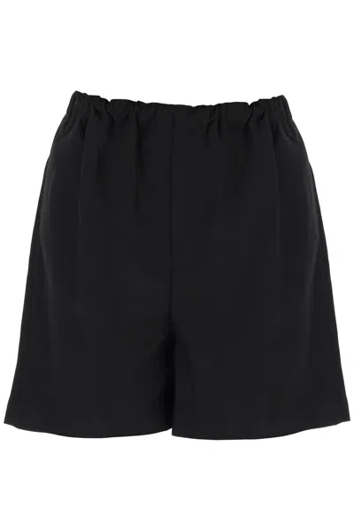 Loulou Studio Linen Pull-on Shorts In Black
