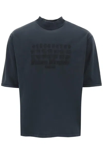 Maison Margiela Numeric Logo T Shirt With Seven In Black,grey