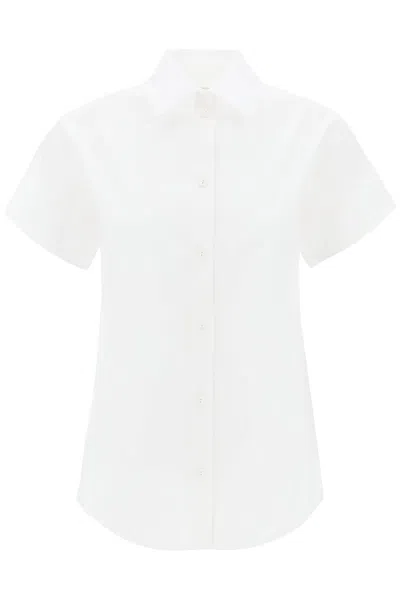 Max Mara Oriana Poplin Short Sleeve Shirt In White