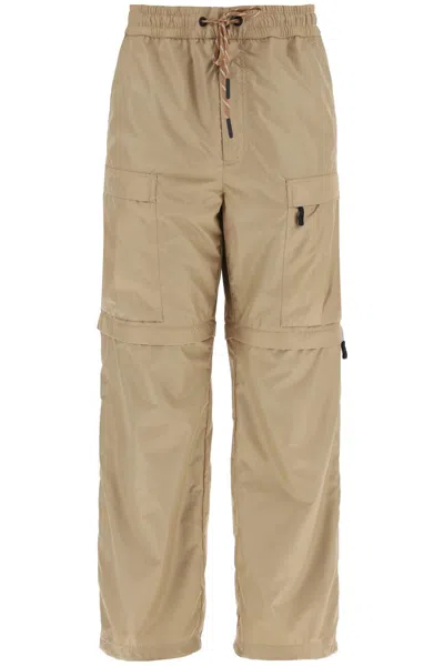 Moncler Grenoble Convertible Ripstop Trousers In Italian In Beige