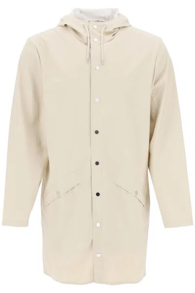 Rains Long Rain Jacket In Beige