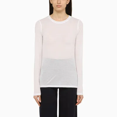 Roberto Collina | White Cotton Blend Crew-neck Jumper