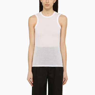 Roberto Collina White Cotton Blend Crew-neck Tank Top