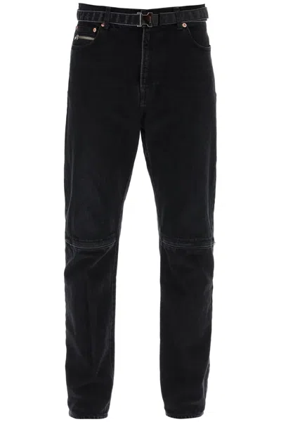 Sacai Jeans Slim Con Cintura In Black