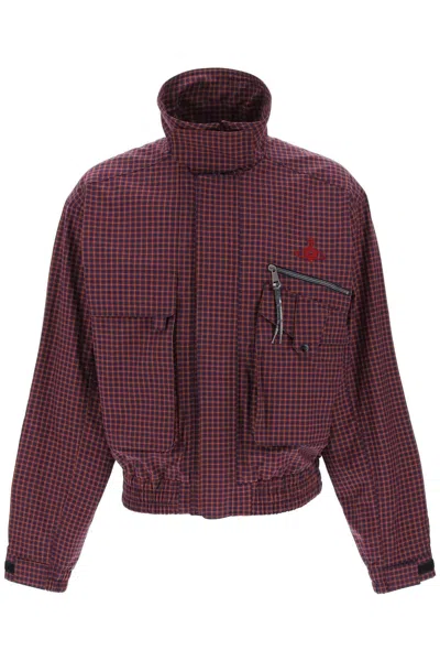 Vivienne Westwood Micro Tartan Memphis Bomber Jacket In Blue,red