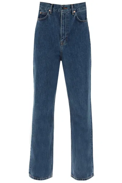 Wardrobe.nyc Low-waisted Loose Fit Jeans In Blue