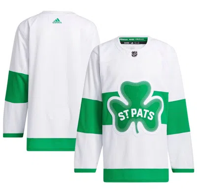 Adidas Originals Adidas  White Toronto Maple Leafs St. Patricks Alternate Primegreen Authentic Jersey