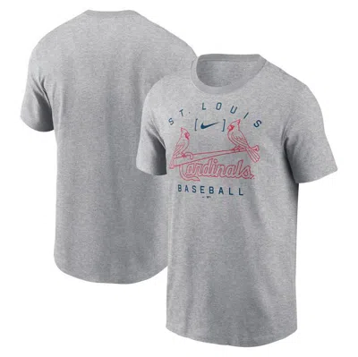 Nike Heather Grey St. Louis Cardinals Home Team Athletic Arch T-shirt In Grey