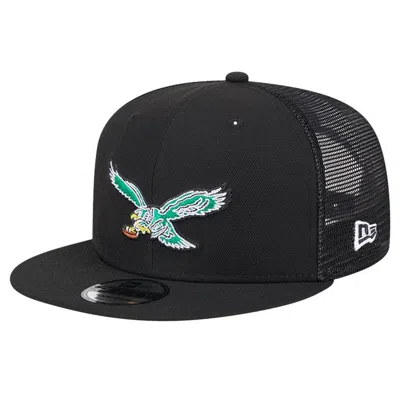 New Era Black Philadelphia Eagles Main Trucker 9fifty Snapback Hat
