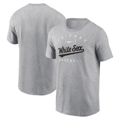 Nike Heather Grey Chicago White Sox Home Team Athletic Arch T-shirt In Grey