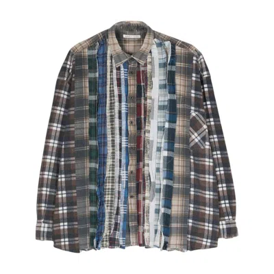 Needles Panelled-design Flannel Shirt In Green