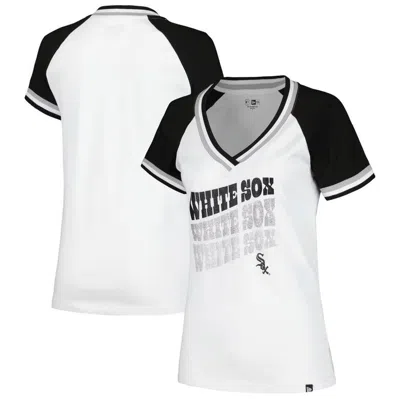 New Era White Chicago White Sox Jersey Double Binding V-neck T-shirt