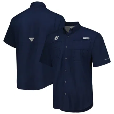 Columbia Navy Detroit Tigers Tamiami Omni-shade Button-down Shirt