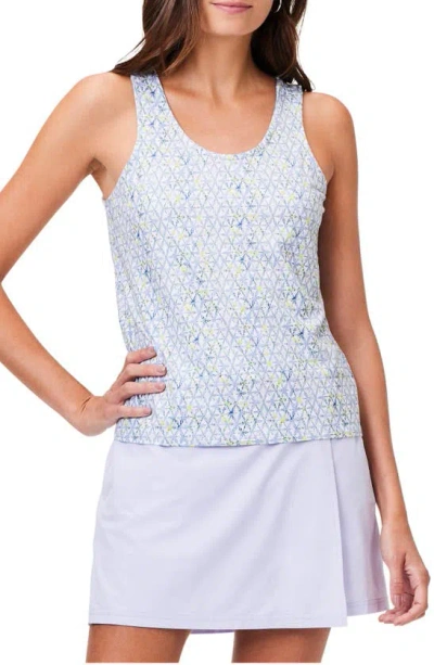 Nz Active By Nic+zoe Abstract Kaleidoscope Flow Fit Tank Top In Blue/ Neutral Multi