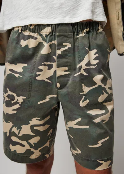 Atm Anthony Thomas Melillo Cotton Twill With Camo Print Shorts In Classic Camo