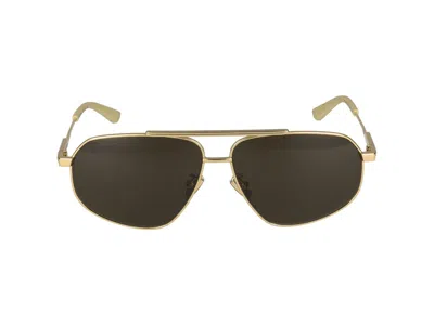 Bottega Veneta Sunglasses In Gold Gold Brown