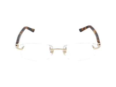 Cartier Eyeglasses In Gold Brown Transparent