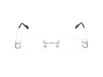 Cartier Eyeglasses In Silver Silver Transparent