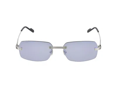 Cartier Sunglasses In Silver Silver Light Blue