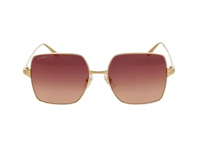 Cartier Sunglasses In Gold Gold Red