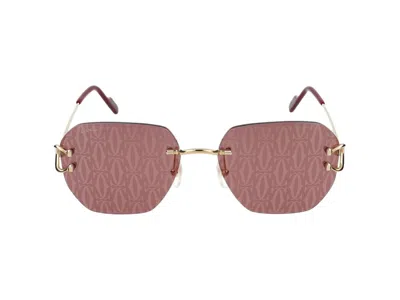 Cartier Sunglasses In Gold Gold Red