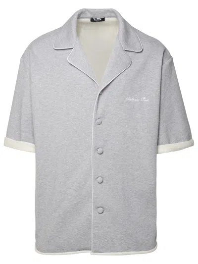 Balmain Cotton Shirt In Gray