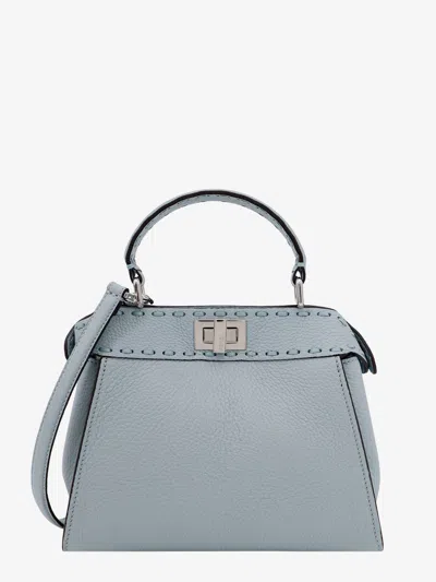 Fendi Woman Peekaboo Mini Woman Blue Handbags