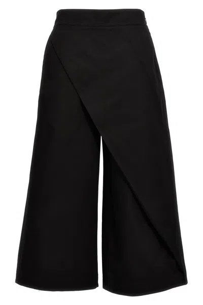 Loewe Turned-up Cropped Trousers In Black