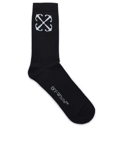 Off-white Arrow Cotton Blend Socks In Black