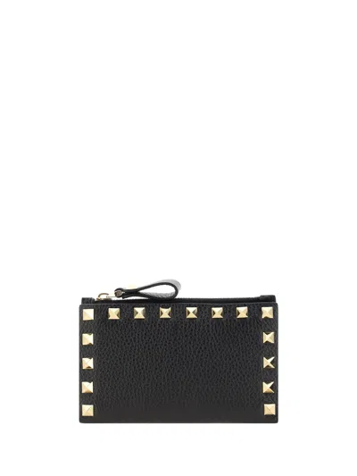 Valentino Garavani Women  Rockstud French Wallet In Black