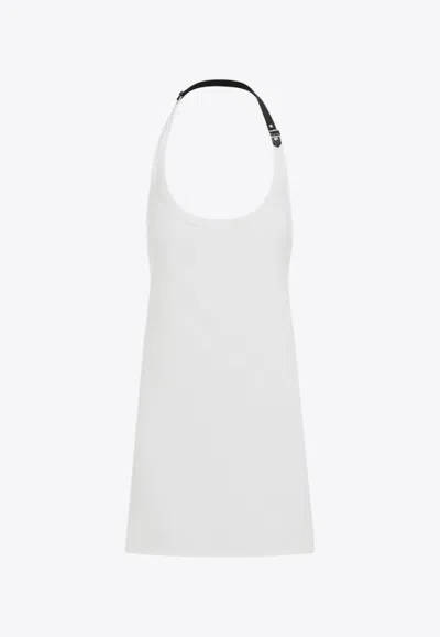 Courrèges Buckle Babydoll Mini Dress In White