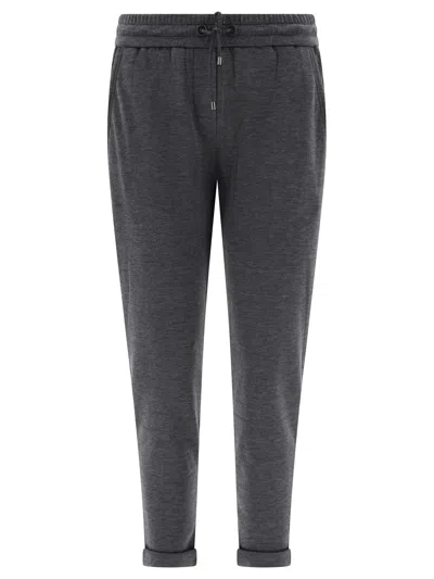 Brunello Cucinelli Trousers With Shiny Pocket Detail In Grey