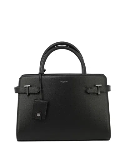 Le Tanneur Stylish Top-handle Black Leather Handbag For Women