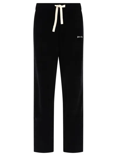 Palm Angels Corduroy Wide Trousers In Black