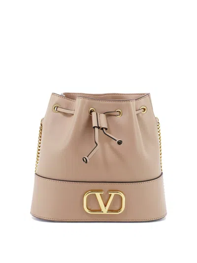 Valentino Garavani "v Logo Signature" Mini Bucket Bag In Pink