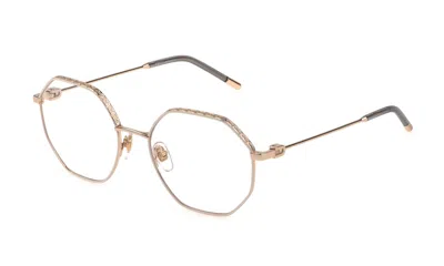 Furla Eyeglasses In Rose' Polished Gold W/white Parts