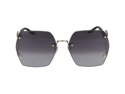 Gucci Sunglasses In Gold Black Grey