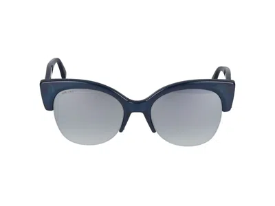 Jimmy Choo Sunglasses In Blue Glitter Blue