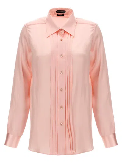Tom Ford Charmeuse Shirt In Pink