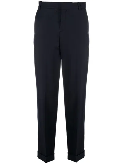 Balmain Straight Tailored Wool Pants Clothing In Blue