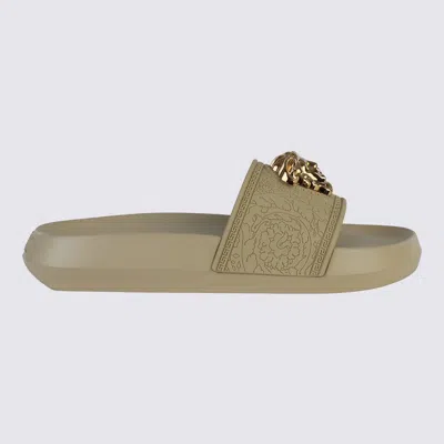 Versace Flat Shoes In Sand- Gold