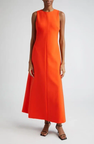 Brandon Maxwell Shiva Sleeveless A-line Dress In Red Orange