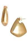 Bottega Veneta Small Vahuo Fin Earrings In Yellow Gold