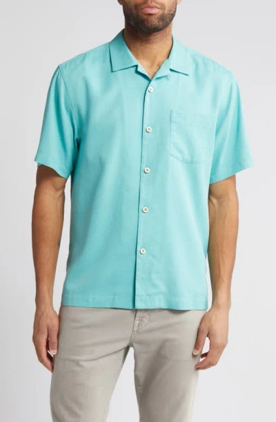 Tommy Bahama Coastal Breeze Silk Blend Button-up Shirt In Blue Freeze