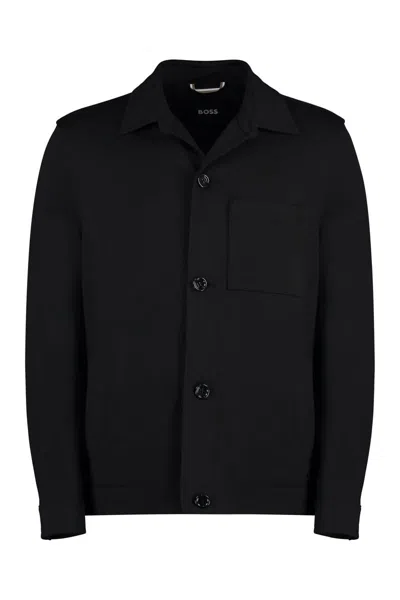 Hugo Boss Fabric Overshirt In Black