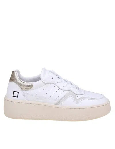 D.a.t.e. Leather Sneakers In Platinum