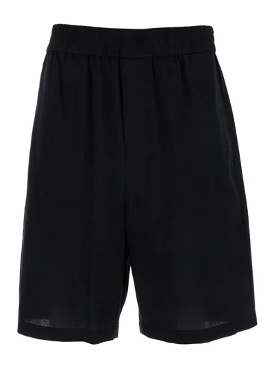 Ami Alexandre Mattiussi Elastic Waist Bermuda Shorts In Black