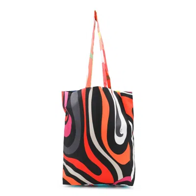 Pucci Multicolor Silk Tote Bag In Multicolour