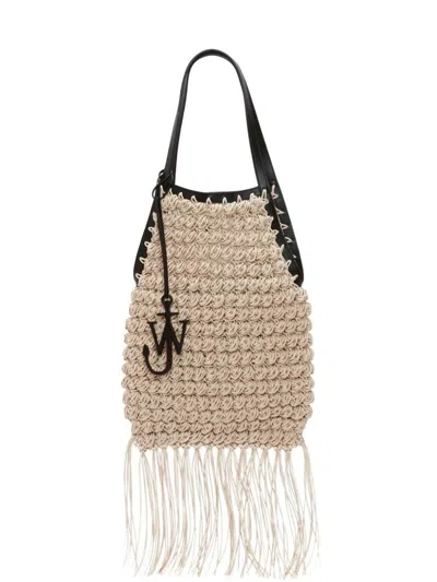 Jw Anderson J.w. Anderson Popcorn-knit Tote Bag In Natural