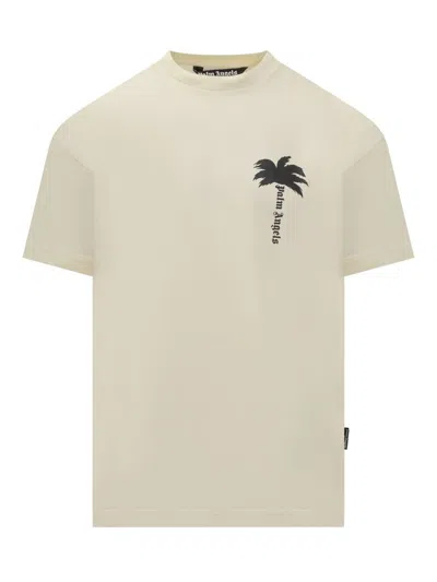 Palm Angels Palm Logo T-shirt In Beige